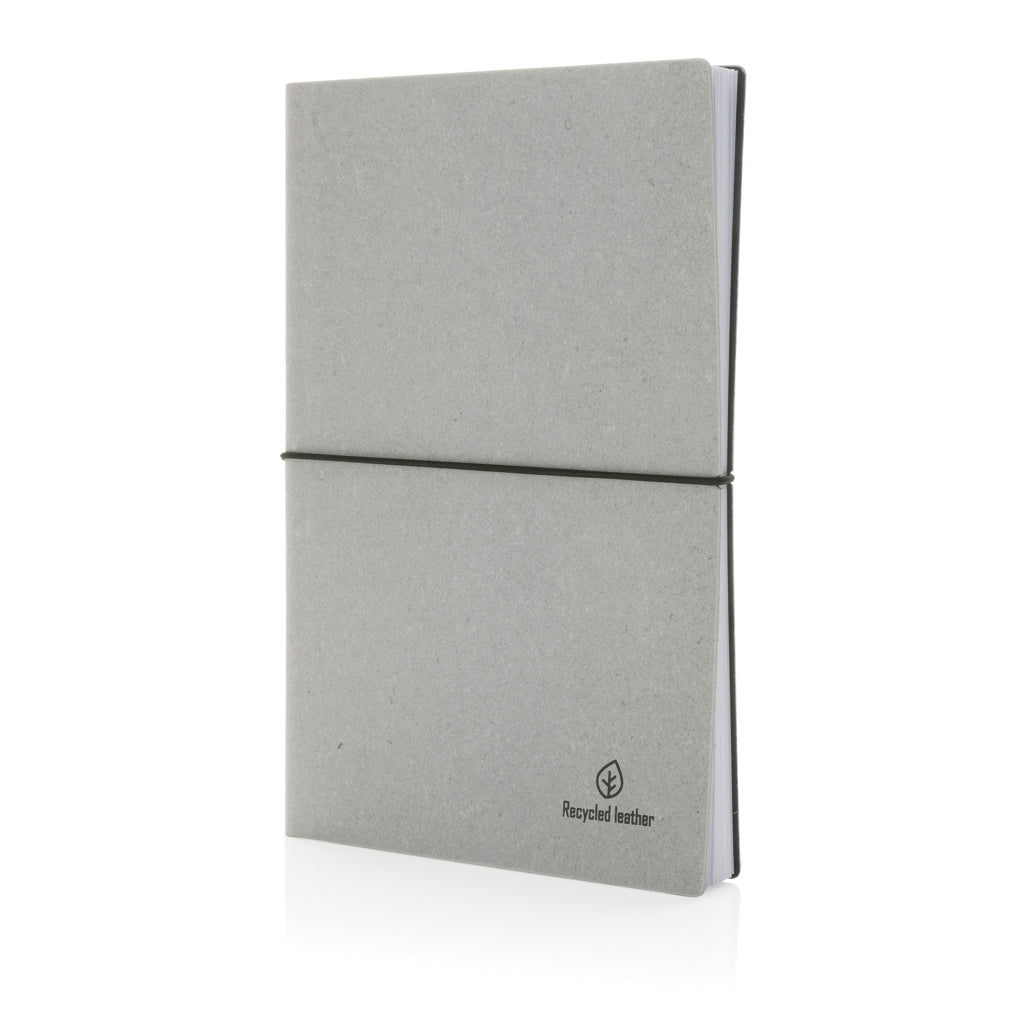 A5 GRS recycled leather notebook - Light Grey