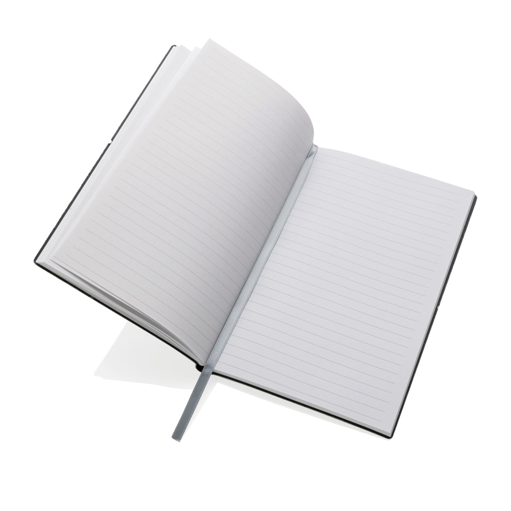 A5 GRS recycled leather notebook - Light Grey