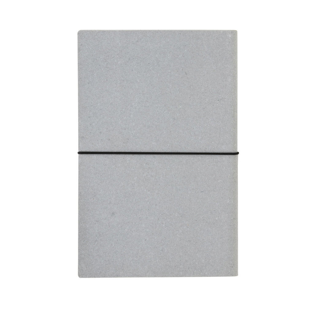 A5 GRS recycled leather notebook - Light Grey