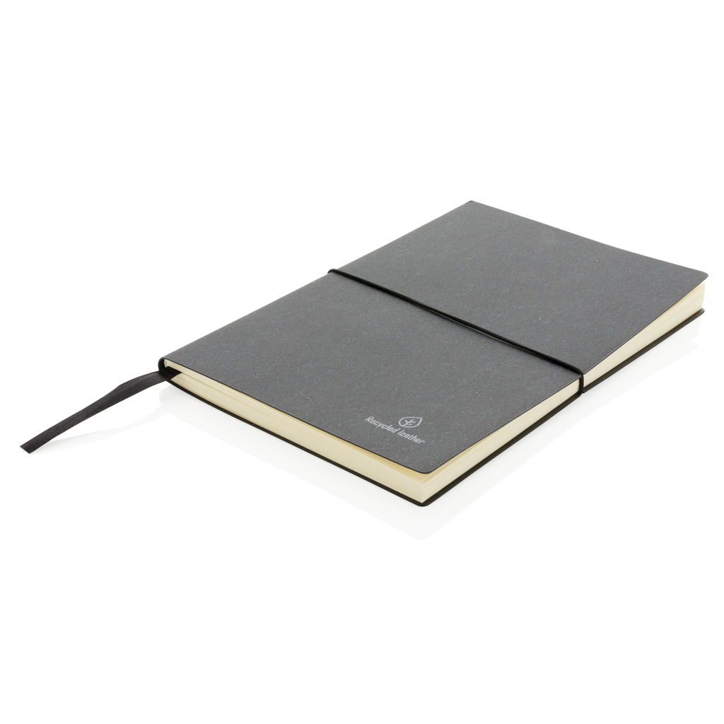 A5 GRS recycled leather notebook - Grey