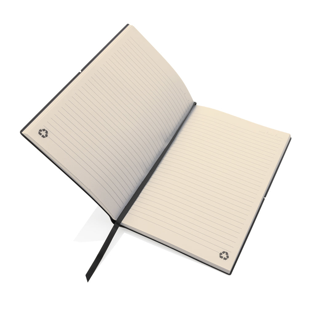 A5 GRS recycled leather notebook - Grey