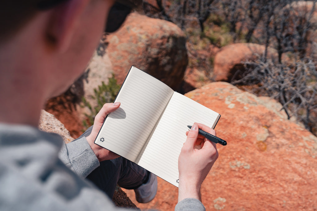A5 GRS recycled leather notebook - Grey