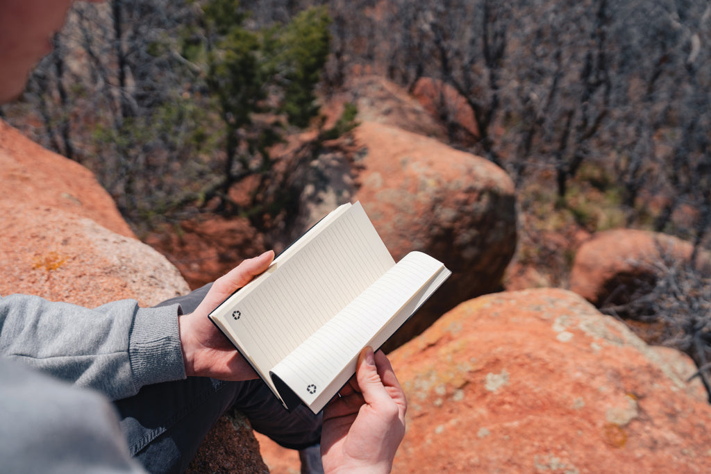 A5 GRS recycled leather notebook - Grey