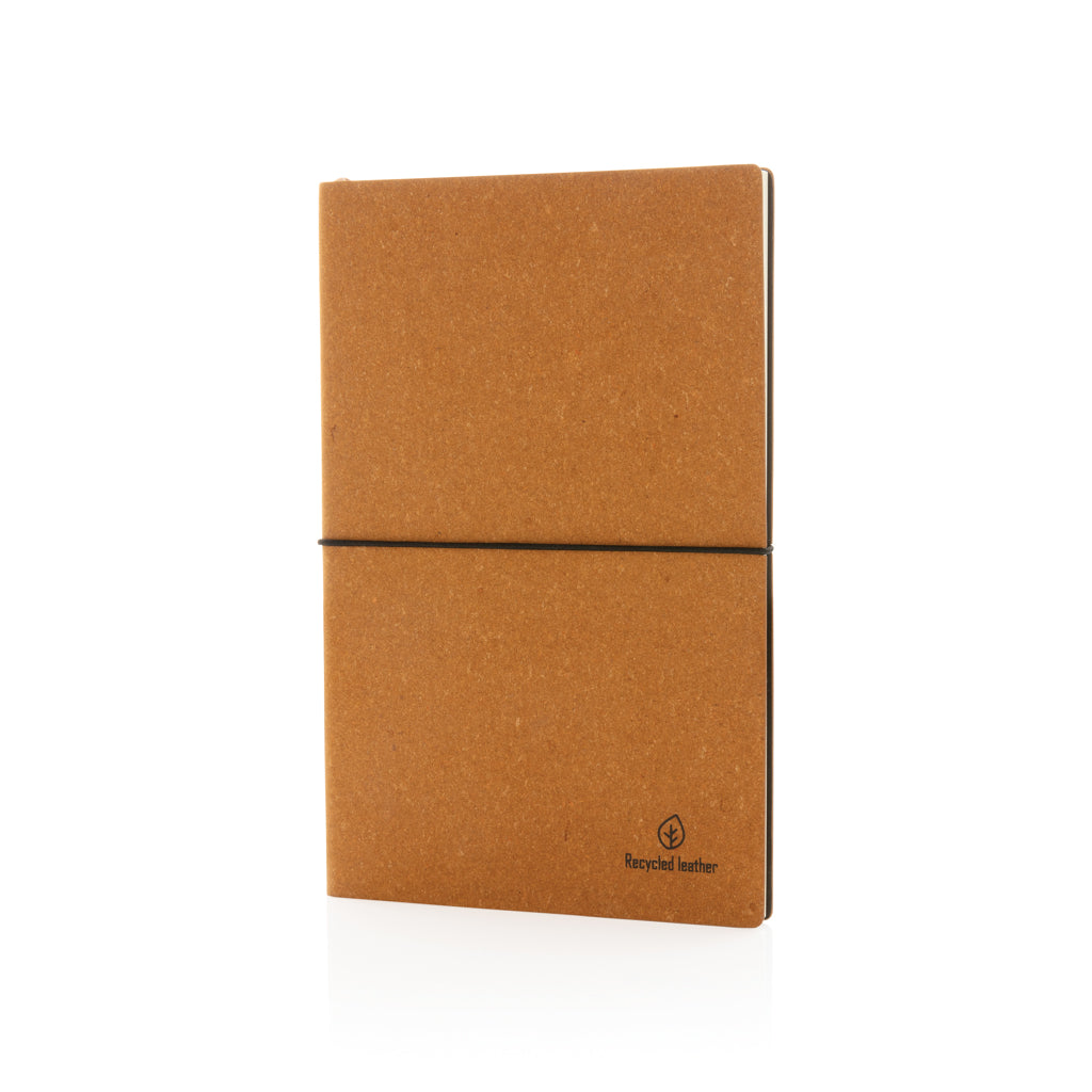 A5 GRS recycled leather notebook - Brown