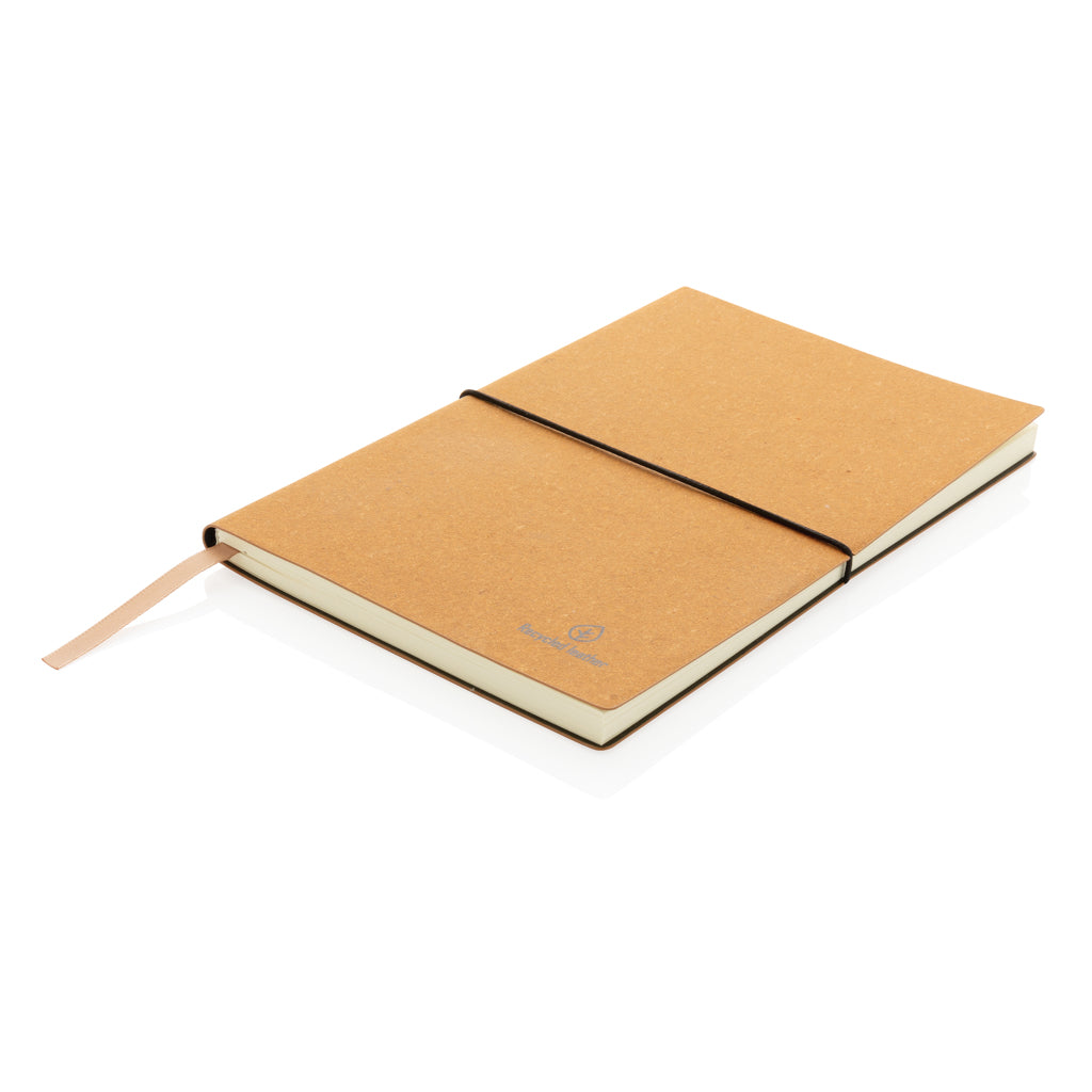 A5 GRS recycled leather notebook - Brown