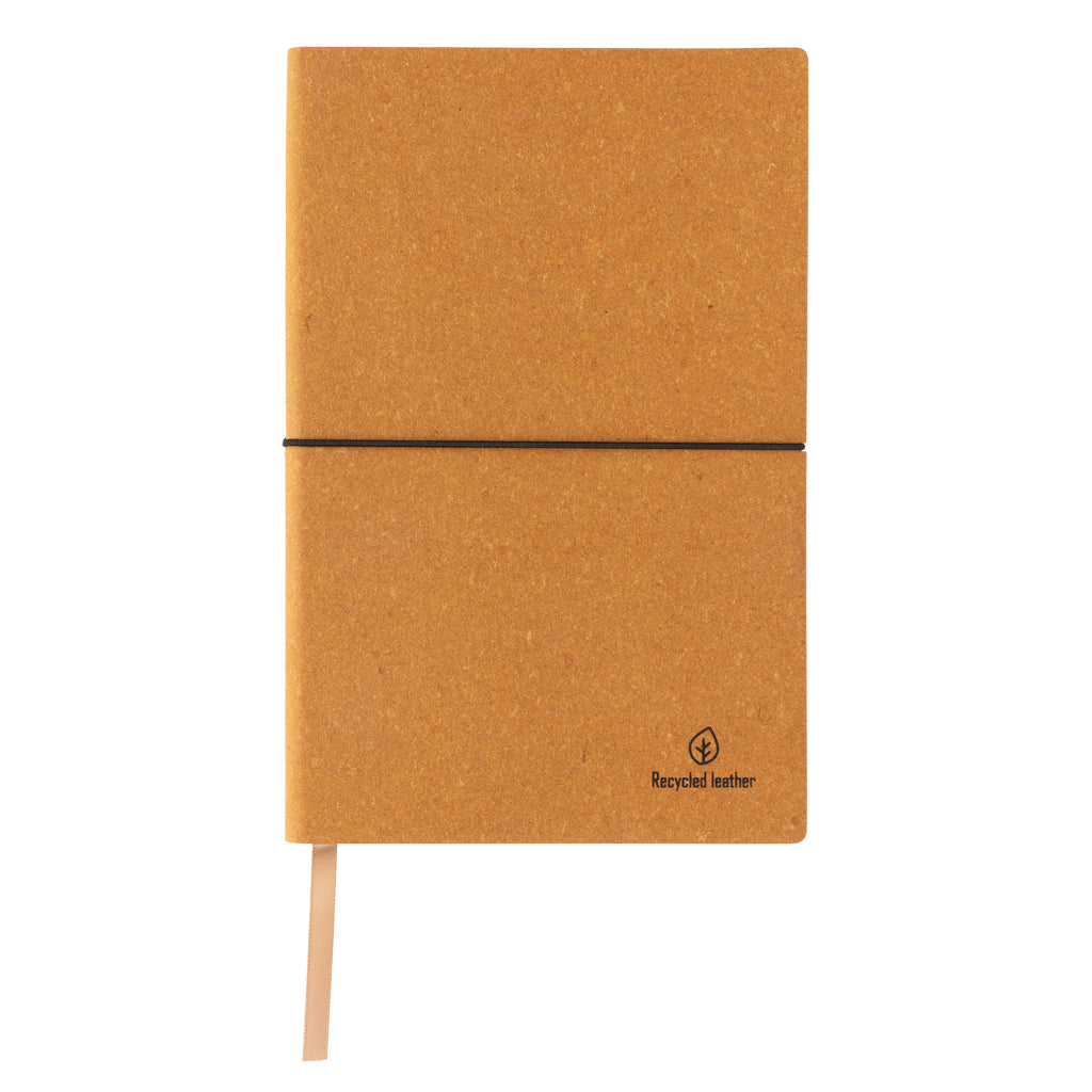 A5 GRS recycled leather notebook - Brown