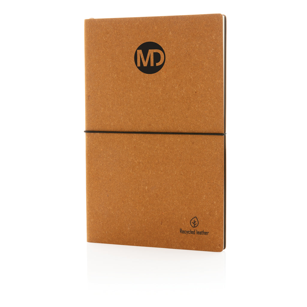 A5 GRS recycled leather notebook - Brown