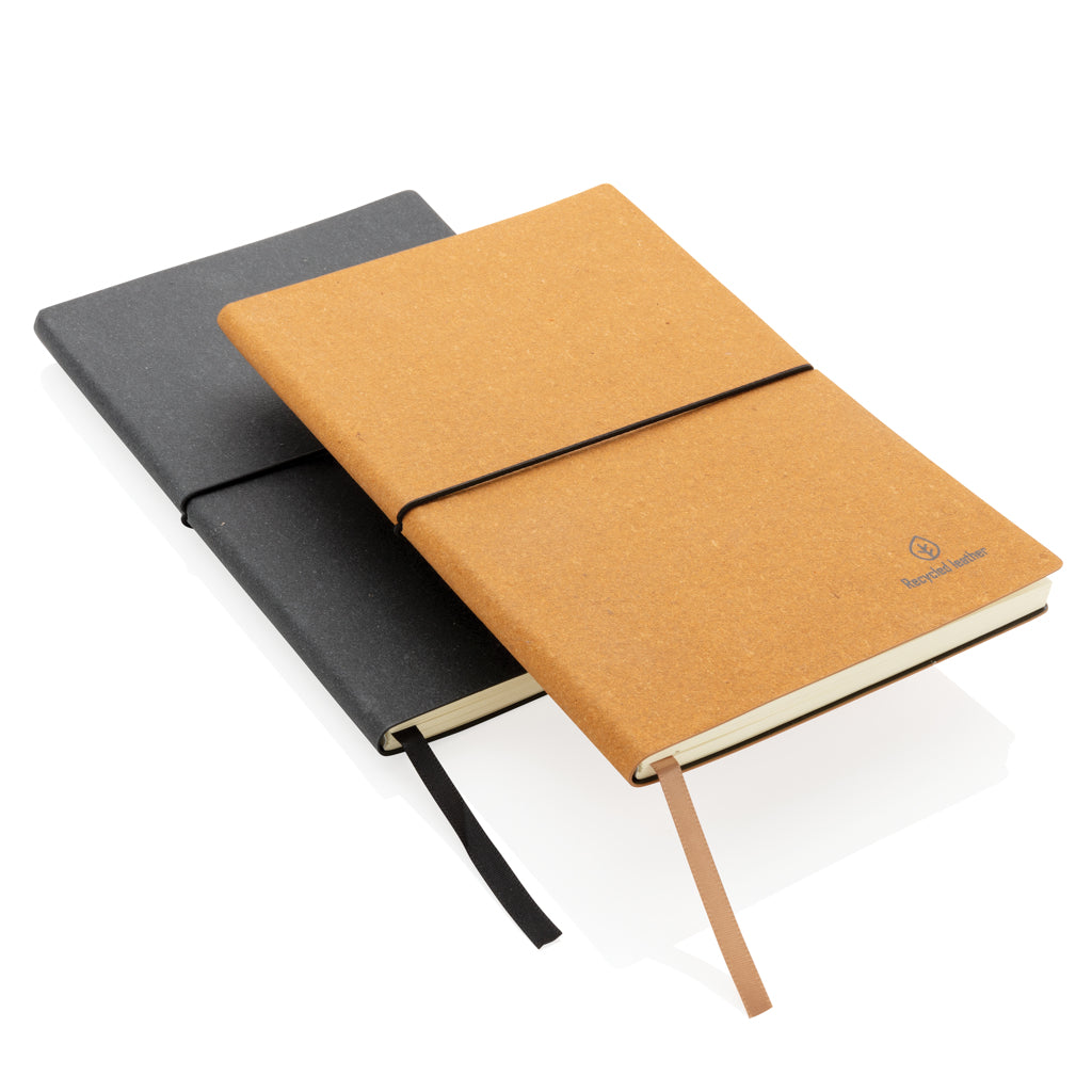 A5 GRS recycled leather notebook - Brown