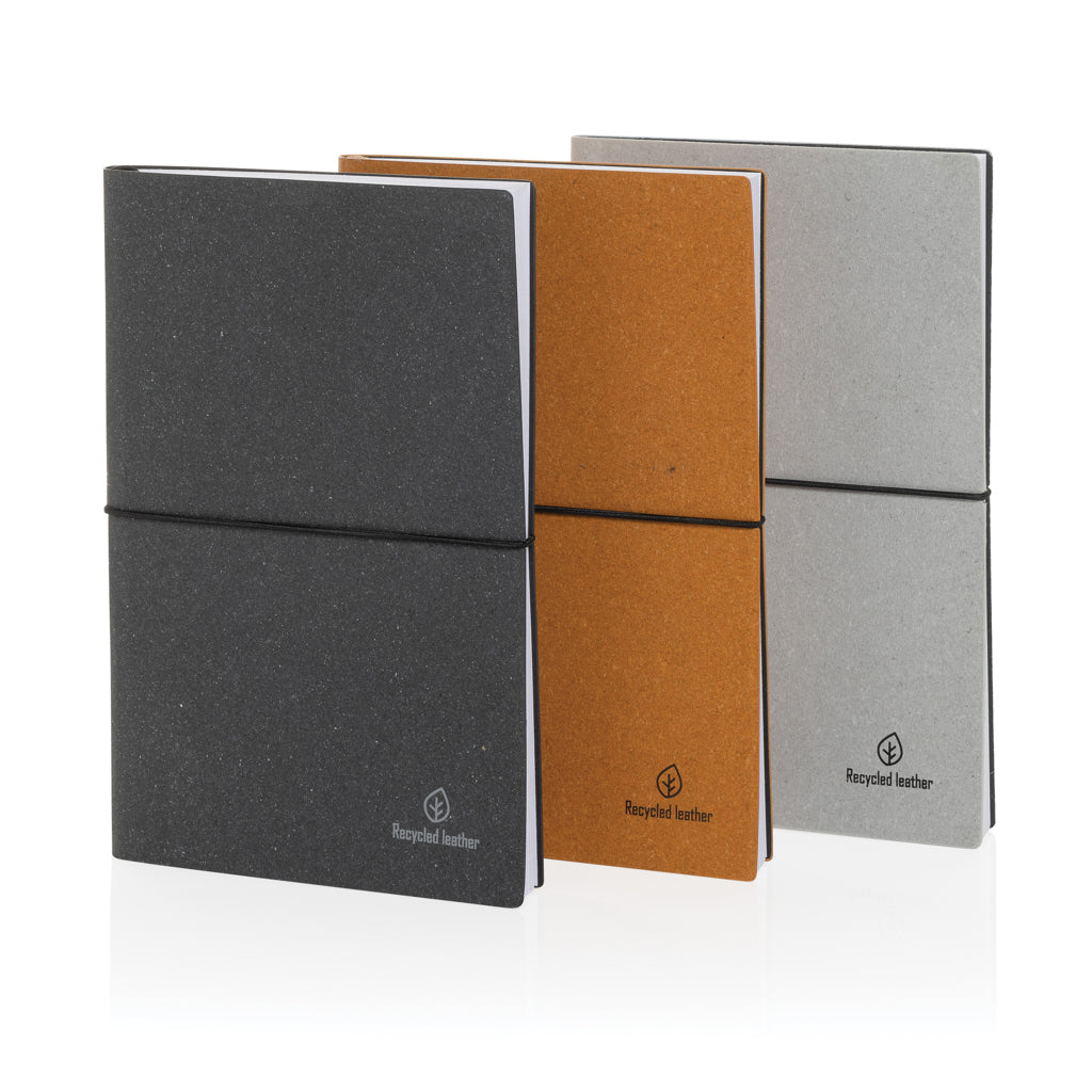 A5 GRS recycled leather notebook - Brown