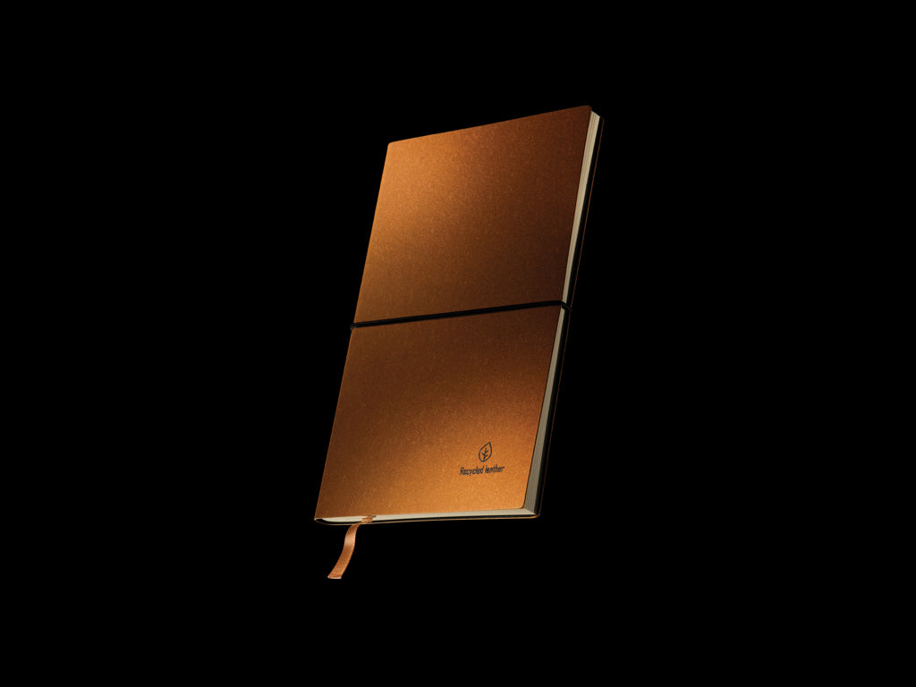 A5 GRS recycled leather notebook - Brown