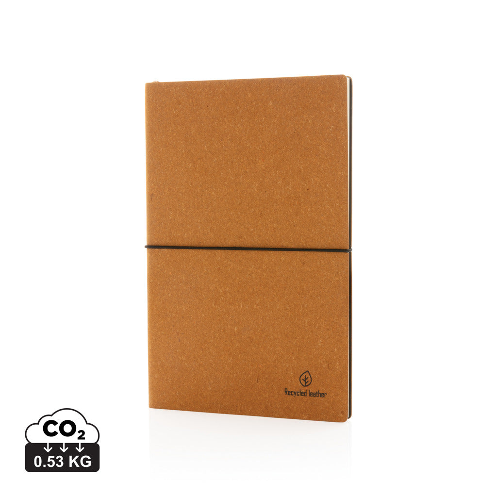 A5 GRS recycled leather notebook - Brown