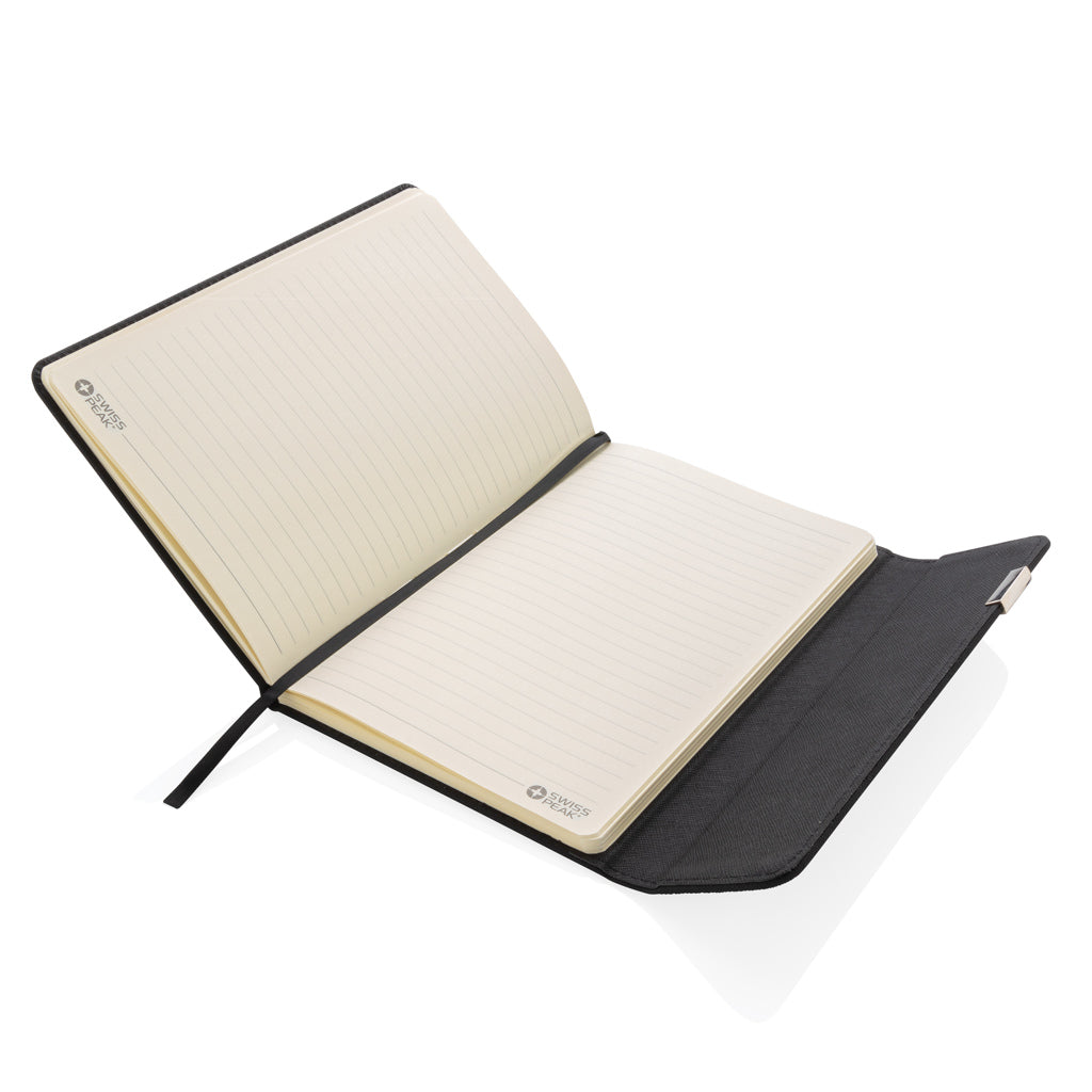 Swiss Peak deluxe A5 notebook and pen set - Black