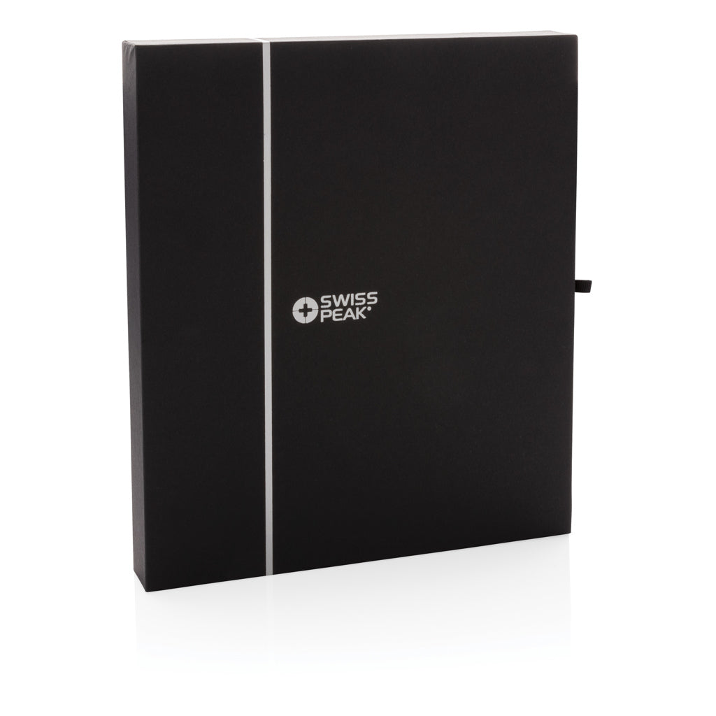 Swiss Peak deluxe A5 notebook and pen set - Black