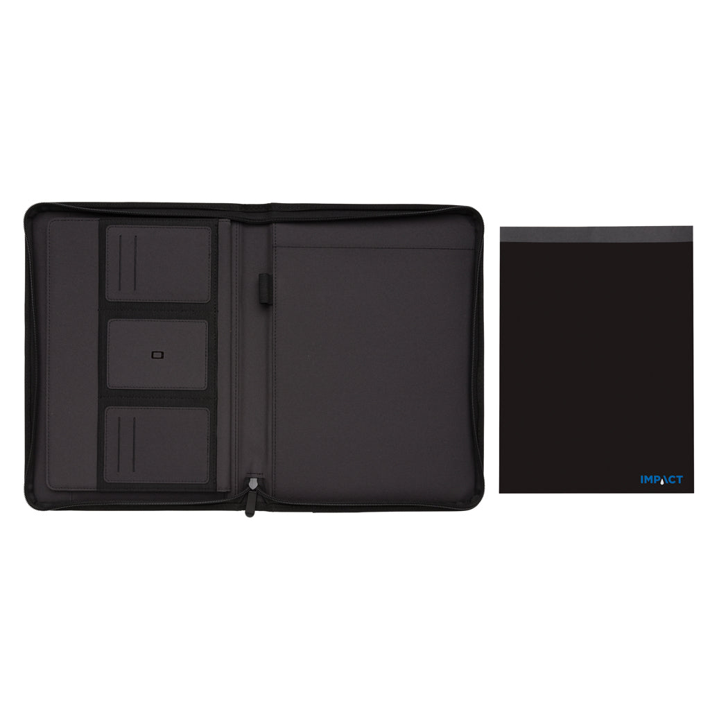 Impact AWARE™ RPET A4 portfolio with zipper - Black