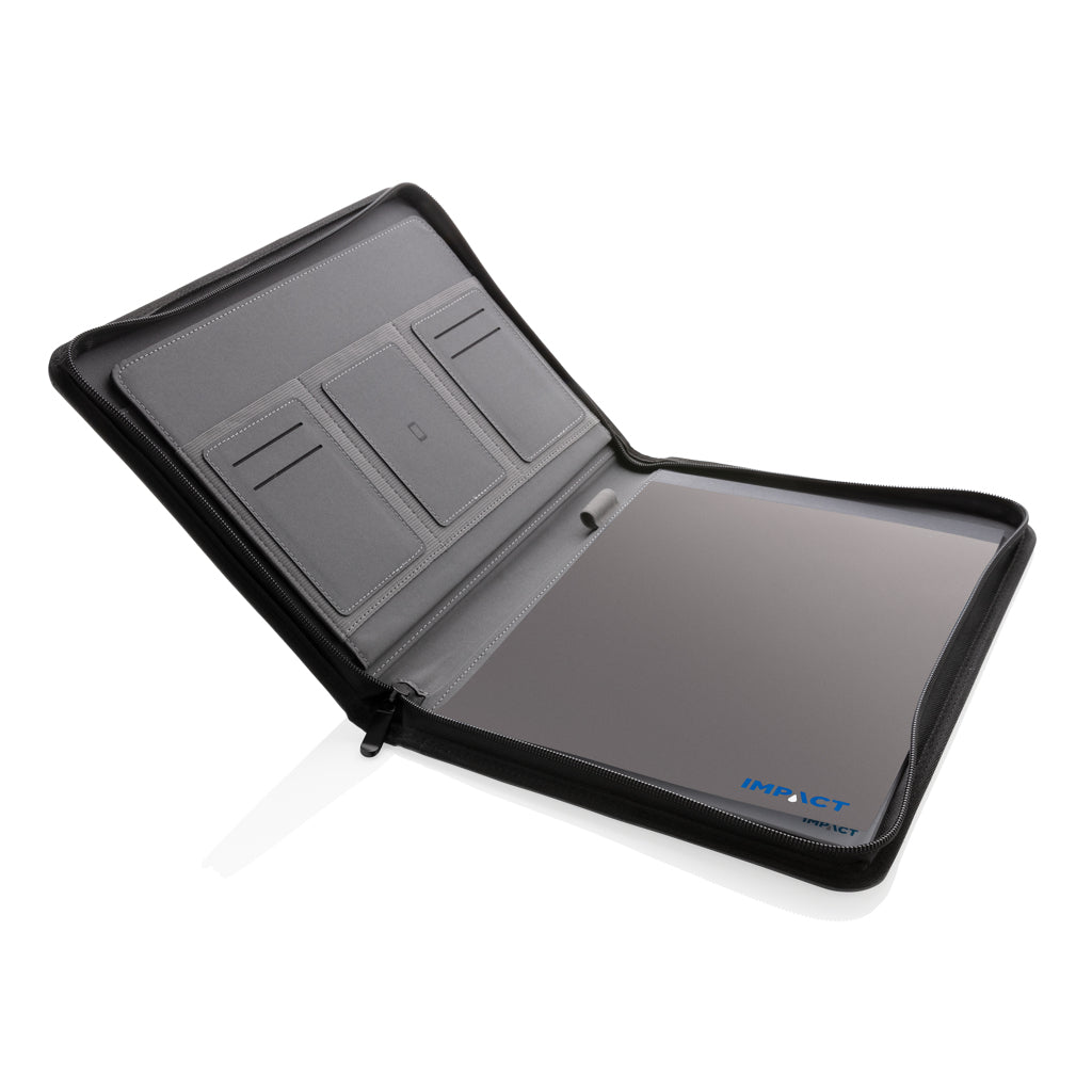 Impact AWARE™ RPET A4 portfolio with zipper - Anthracite