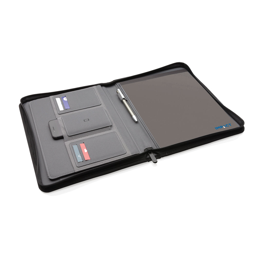 Impact AWARE™ RPET A4 portfolio with zipper - Anthracite