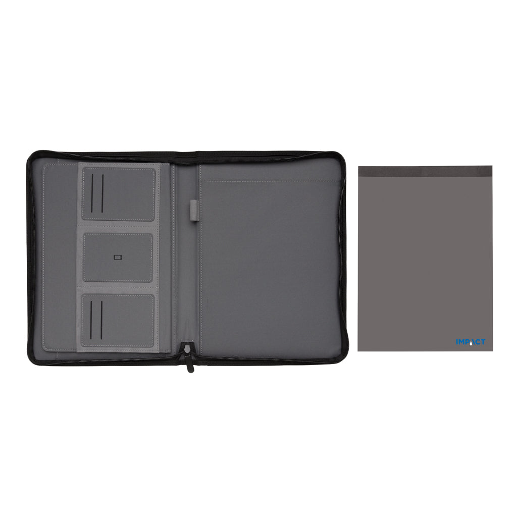 Impact AWARE™ RPET A4 portfolio with zipper - Anthracite