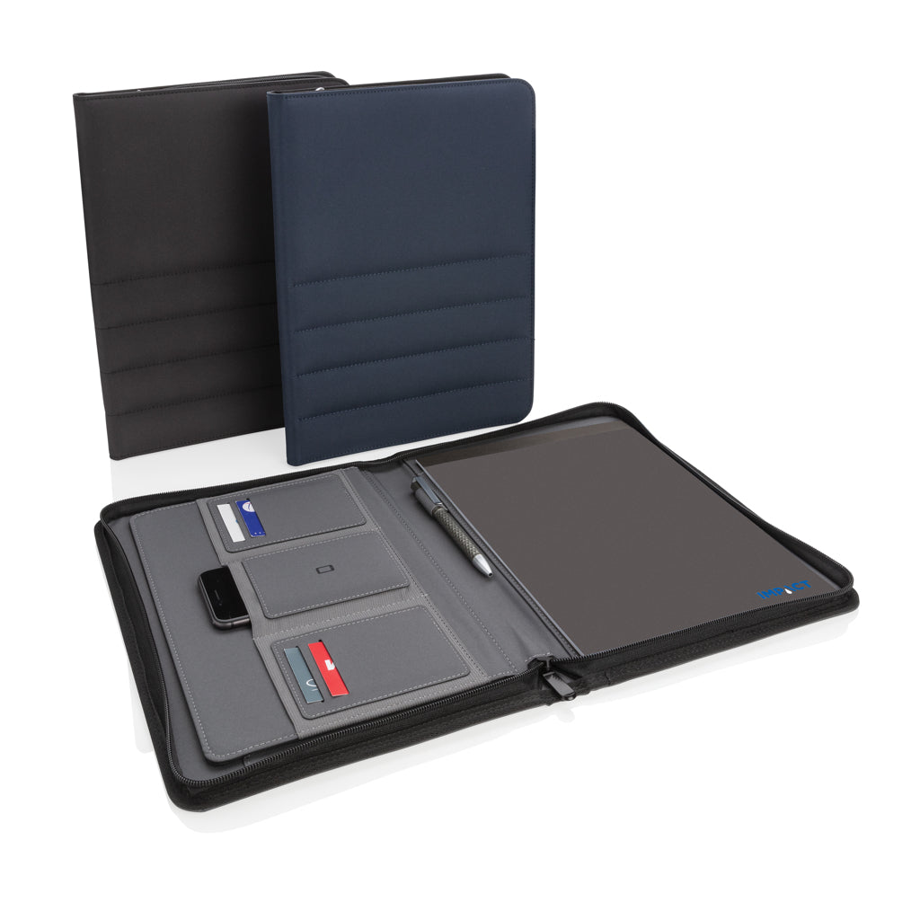 Impact AWARE™ RPET A4 portfolio with zipper - Anthracite