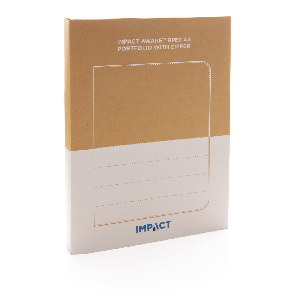 Impact AWARE™ RPET A4 portfolio with zipper - Anthracite