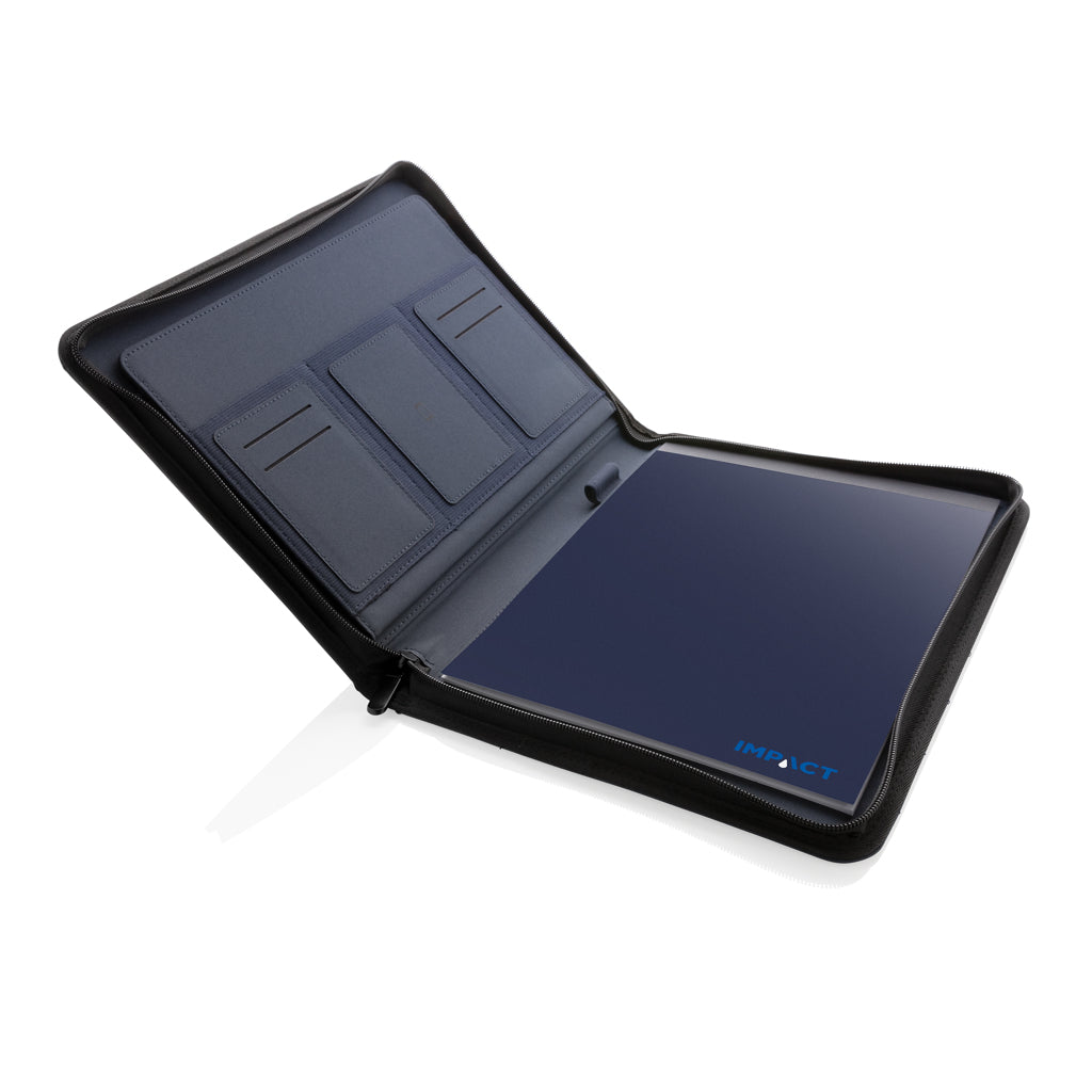 Impact AWARE™ RPET A4 portfolio with zipper - Navy