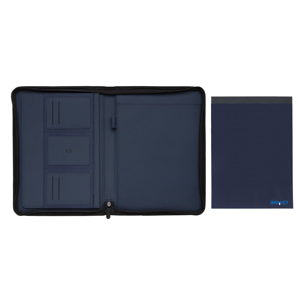 Impact AWARE™ RPET A4 portfolio with zipper - Navy