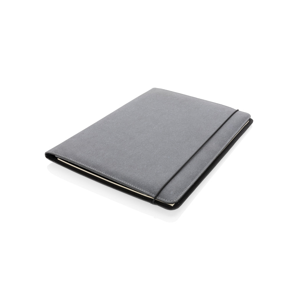 Recycled leather A4 portfolio - Grey