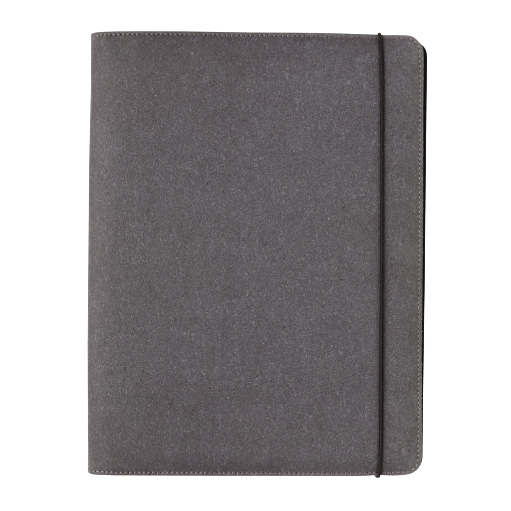 Recycled leather A4 portfolio - Grey