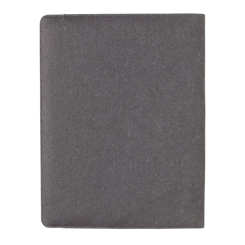 Recycled leather A4 portfolio - Grey