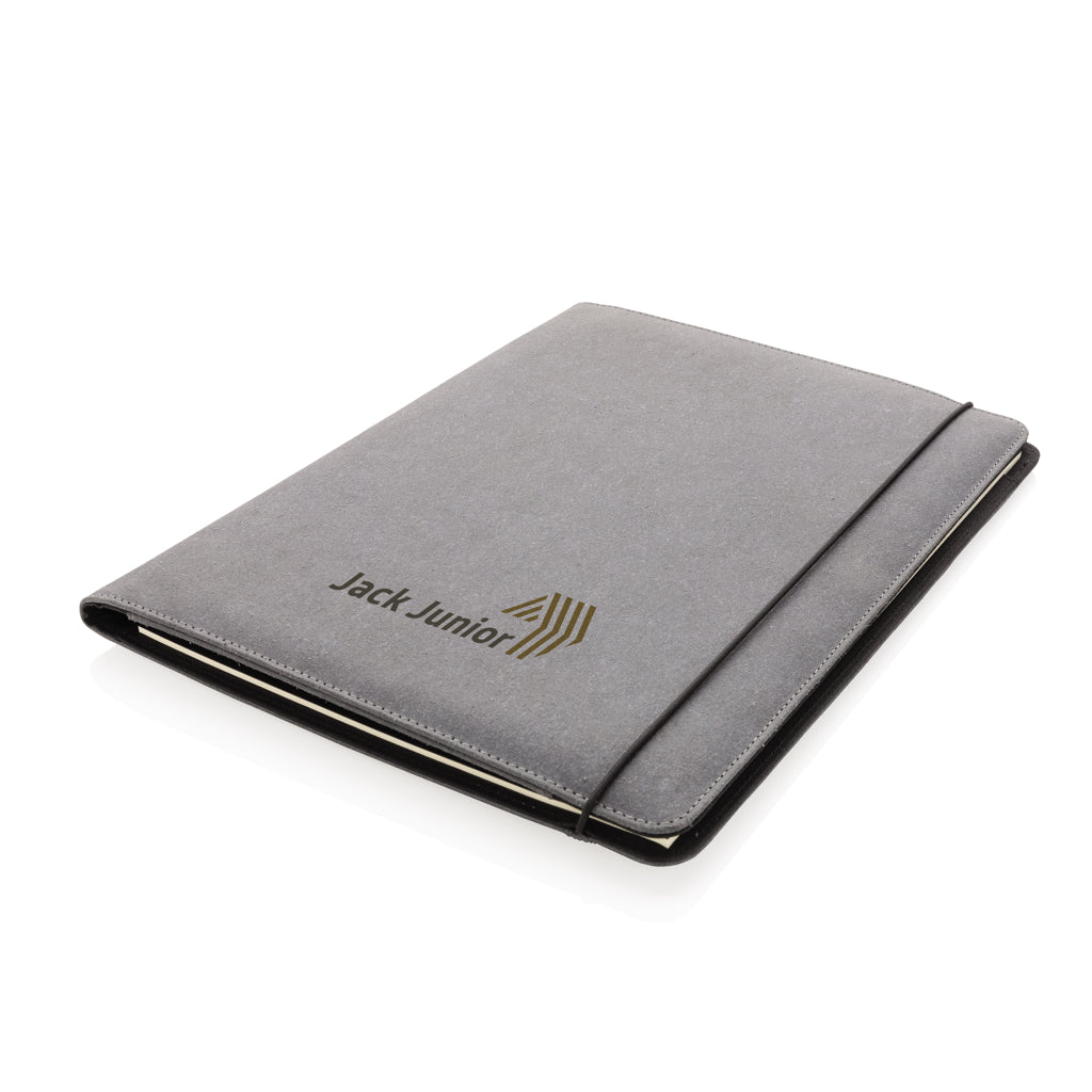 Recycled leather A4 portfolio - Grey