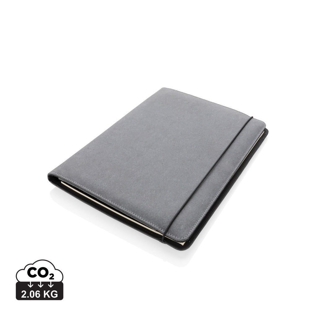 Recycled leather A4 portfolio - Grey