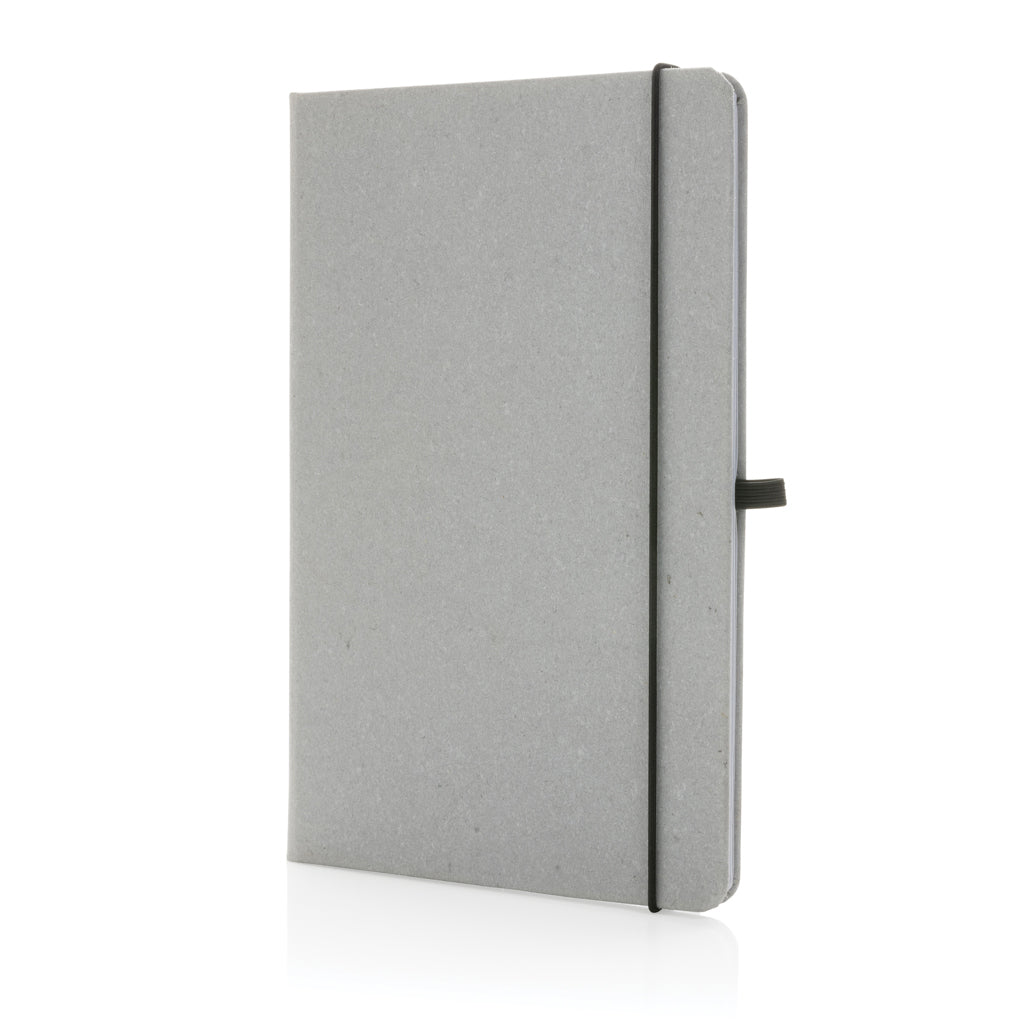 GRS Recycled leather hardcover notebook A5 - Light Grey