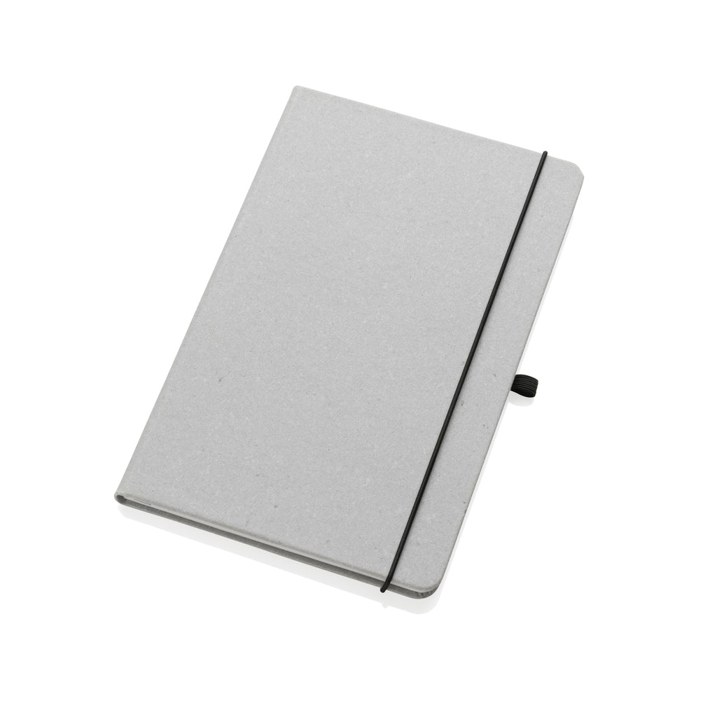 GRS Recycled leather hardcover notebook A5 - Light Grey