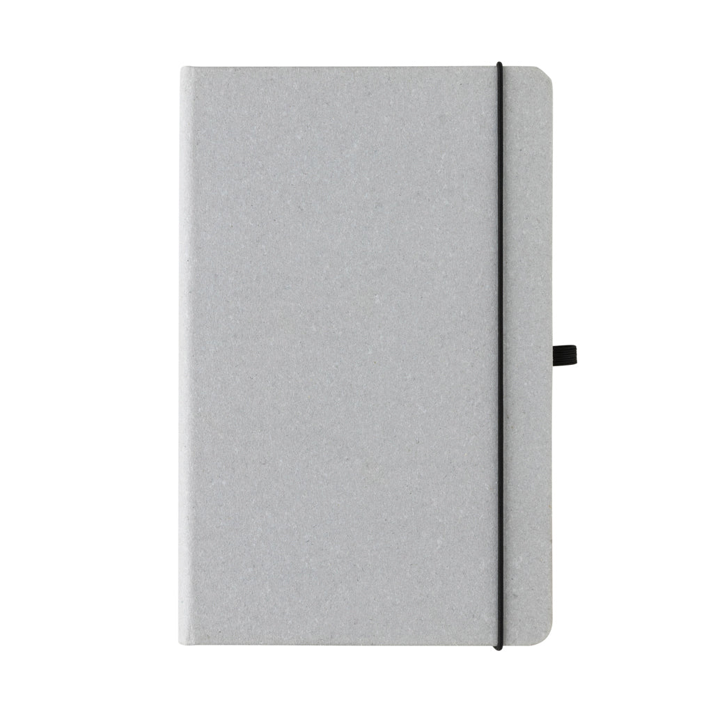 GRS Recycled leather hardcover notebook A5 - Light Grey