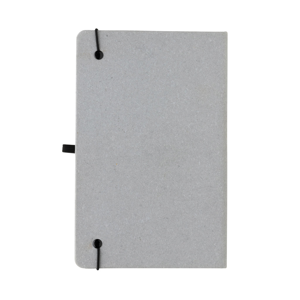 GRS Recycled leather hardcover notebook A5 - Light Grey