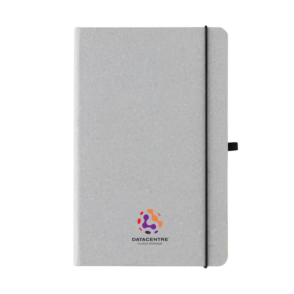 GRS Recycled leather hardcover notebook A5 - Light Grey