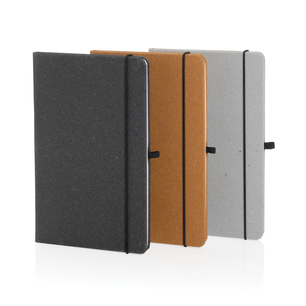 GRS Recycled leather hardcover notebook A5 - Light Grey