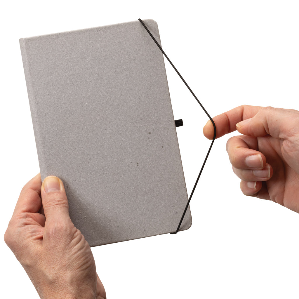 GRS Recycled leather hardcover notebook A5 - Light Grey