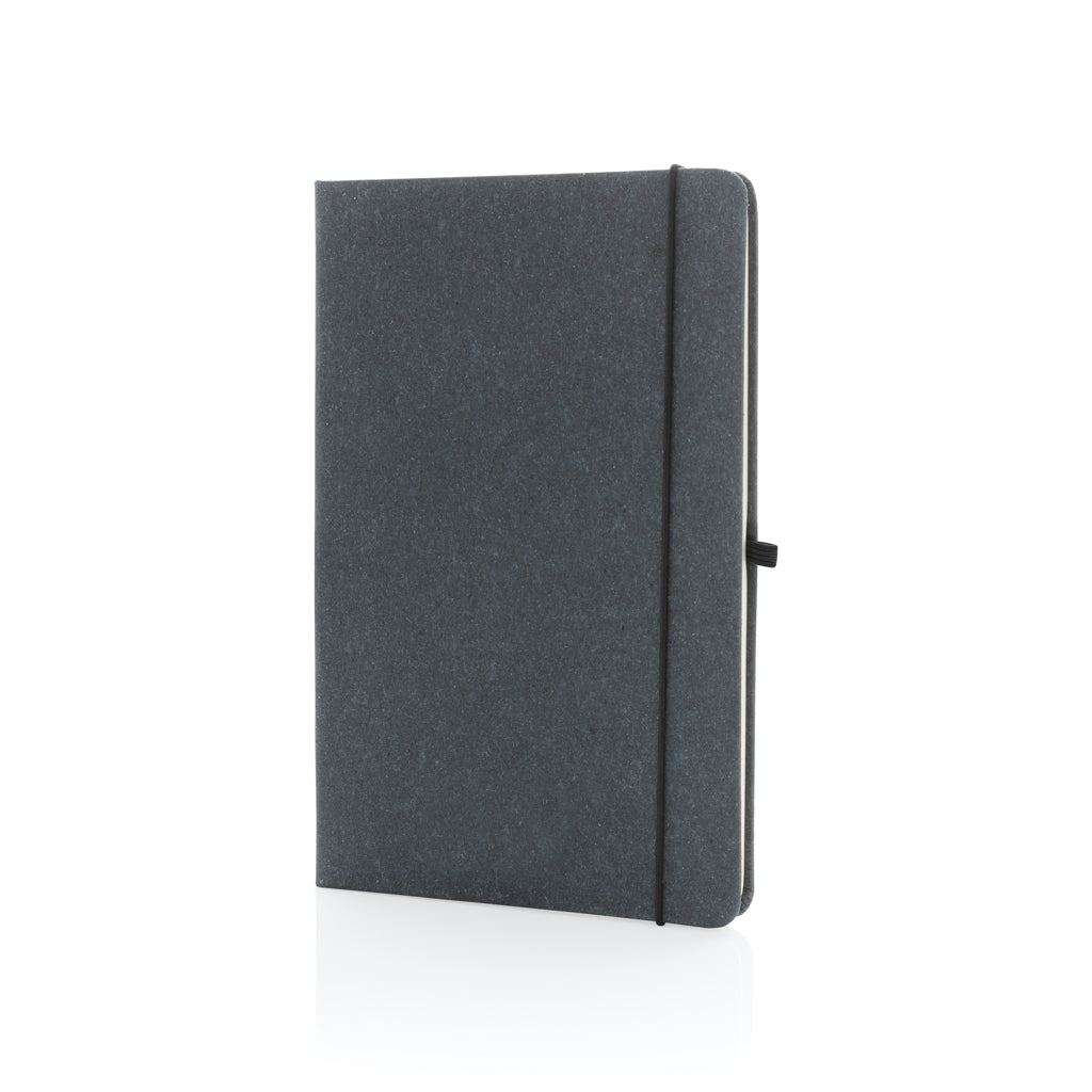 GRS Recycled leather hardcover notebook A5 - Grey