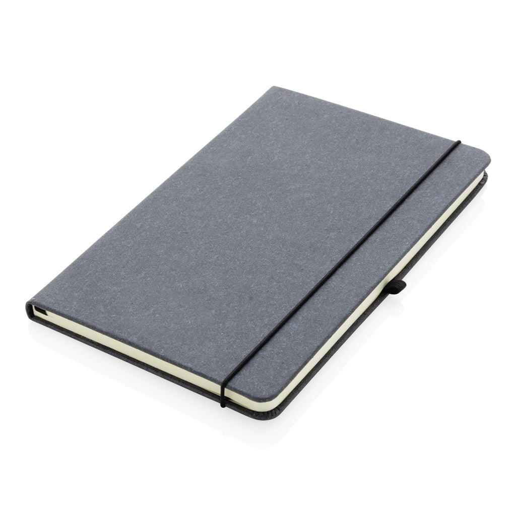 GRS Recycled leather hardcover notebook A5 - Grey