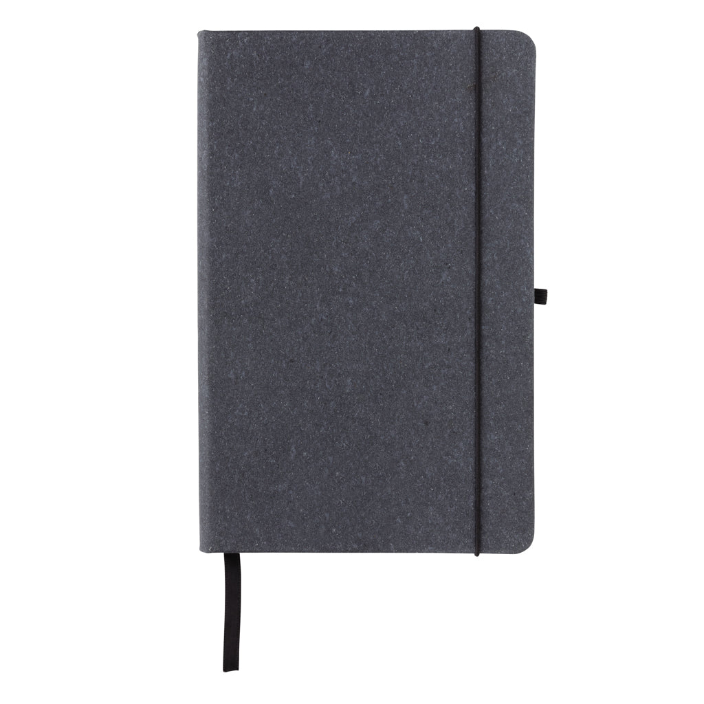 GRS Recycled leather hardcover notebook A5 - Grey