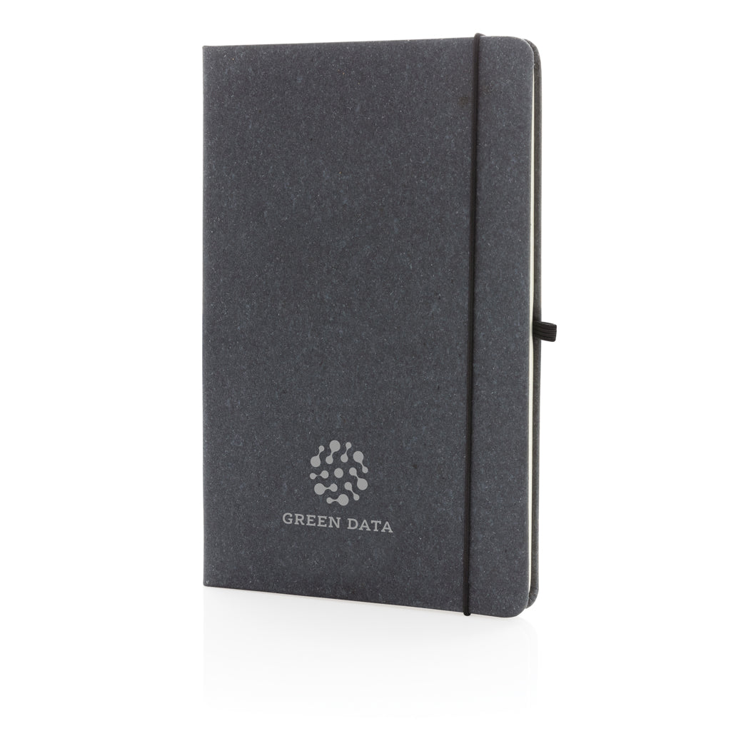 GRS Recycled leather hardcover notebook A5 - Grey