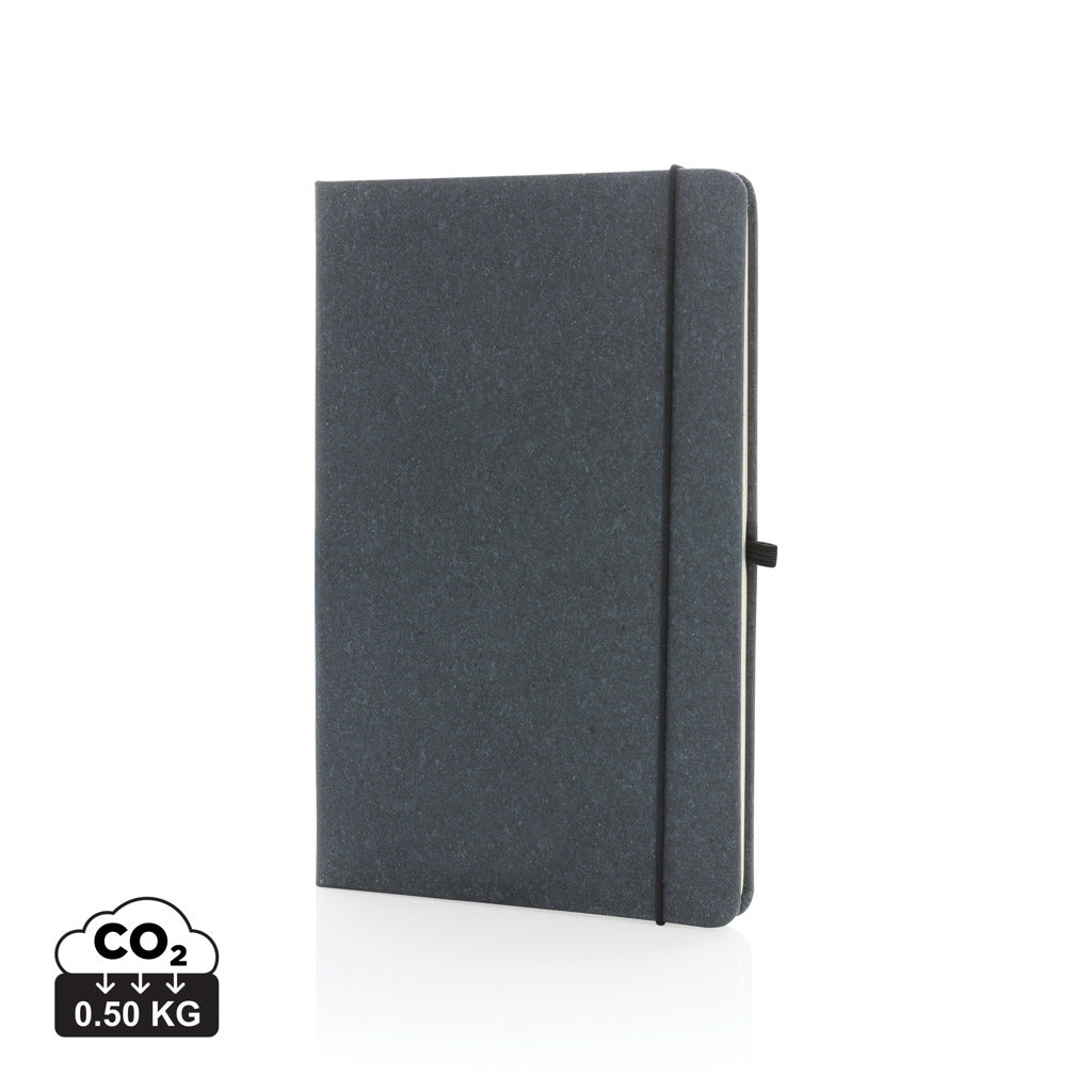 GRS Recycled leather hardcover notebook A5 - Grey