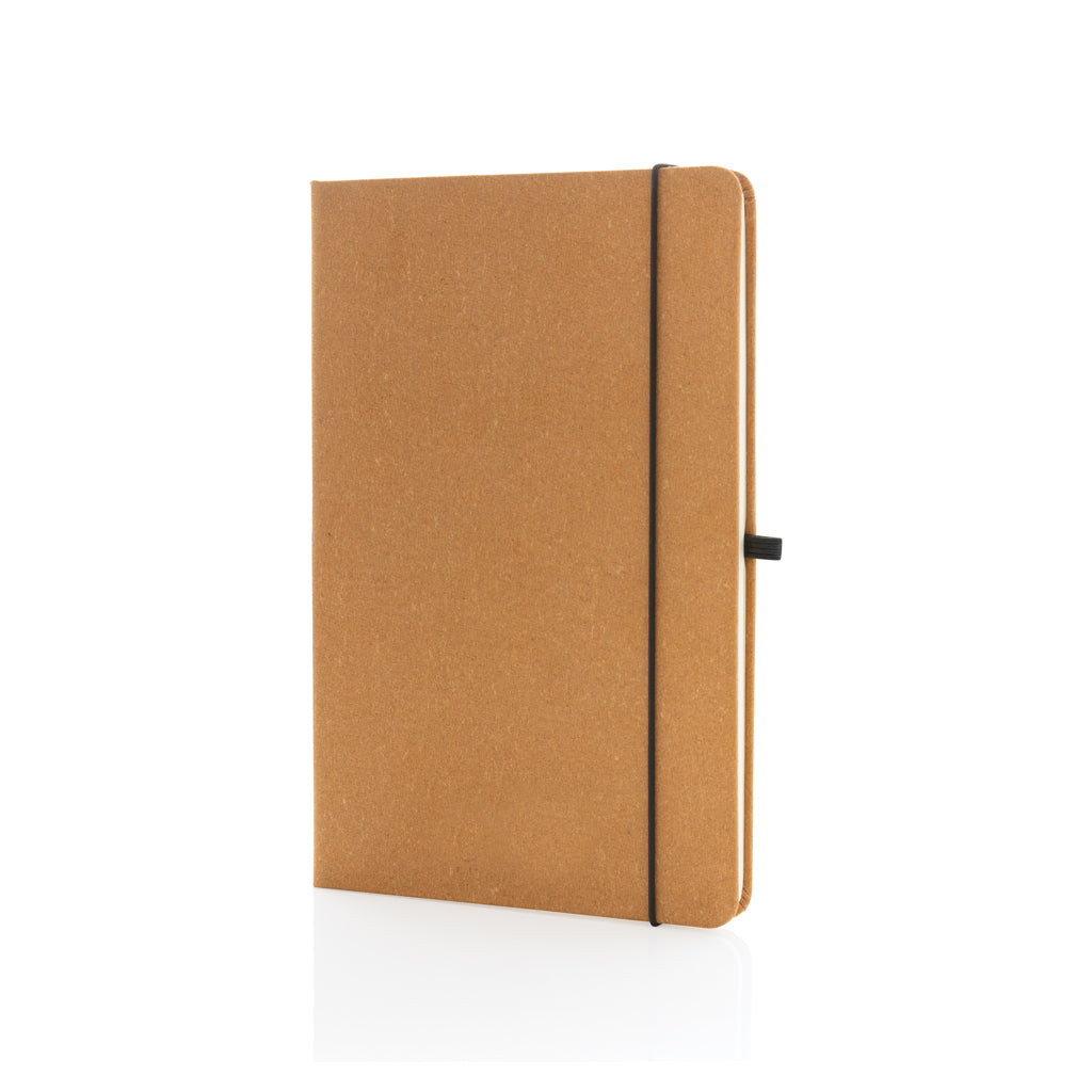 GRS Recycled leather hardcover notebook A5 - Brown