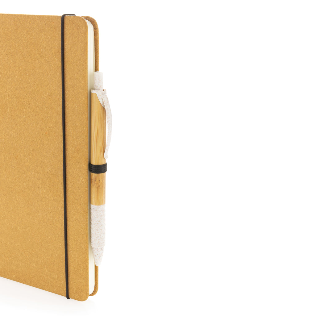 GRS Recycled leather hardcover notebook A5 - Brown