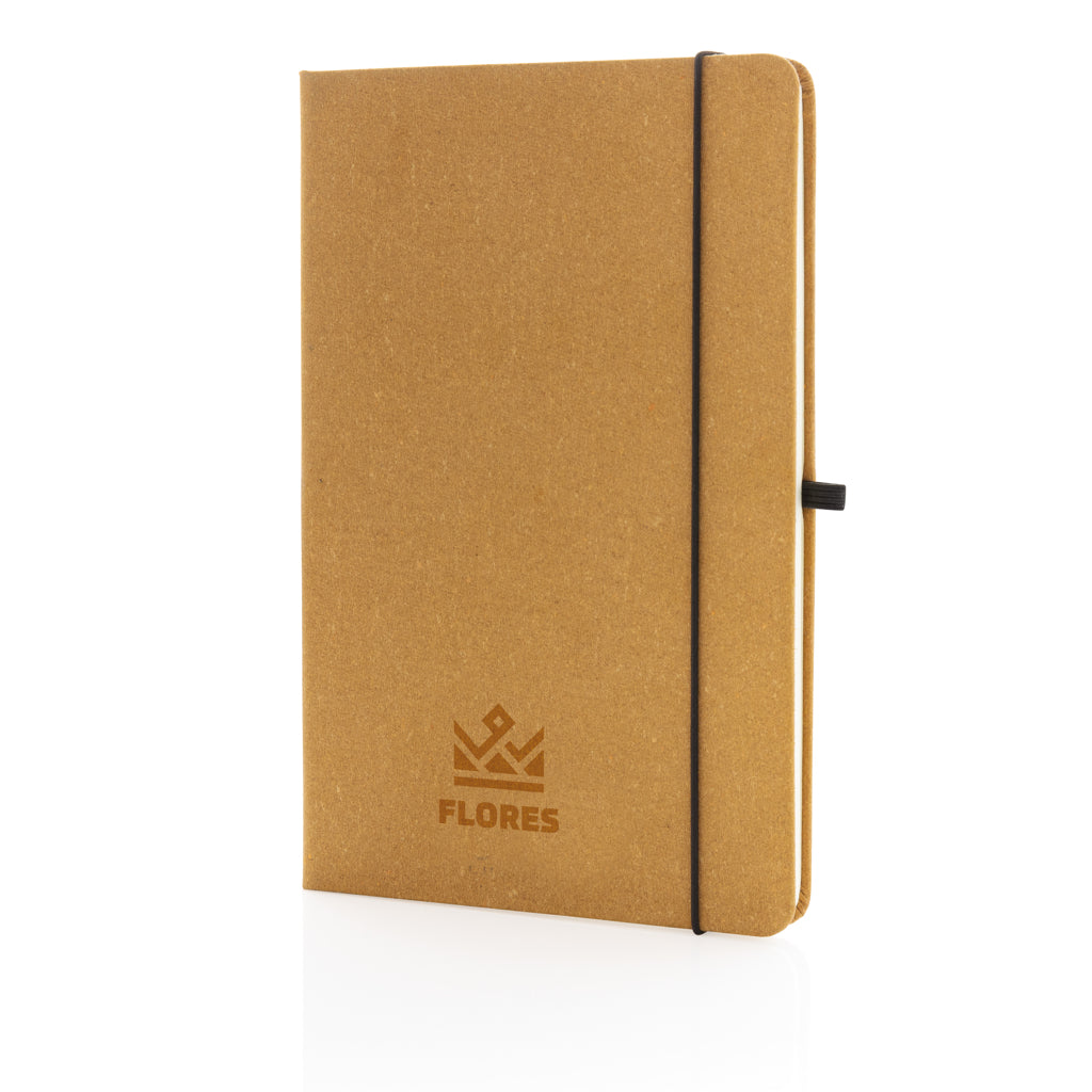 GRS Recycled leather hardcover notebook A5 - Brown