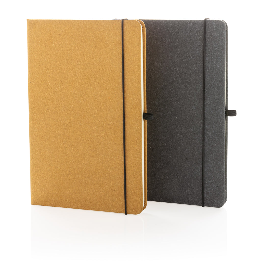 GRS Recycled leather hardcover notebook A5 - Brown