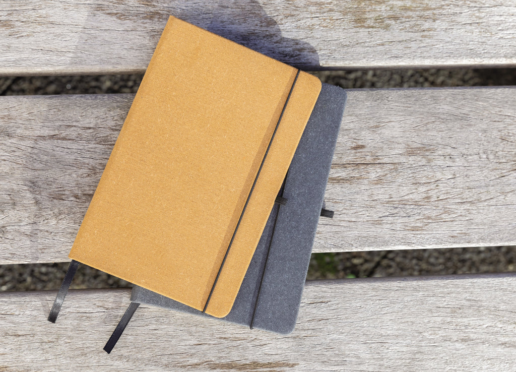 GRS Recycled leather hardcover notebook A5 - Brown