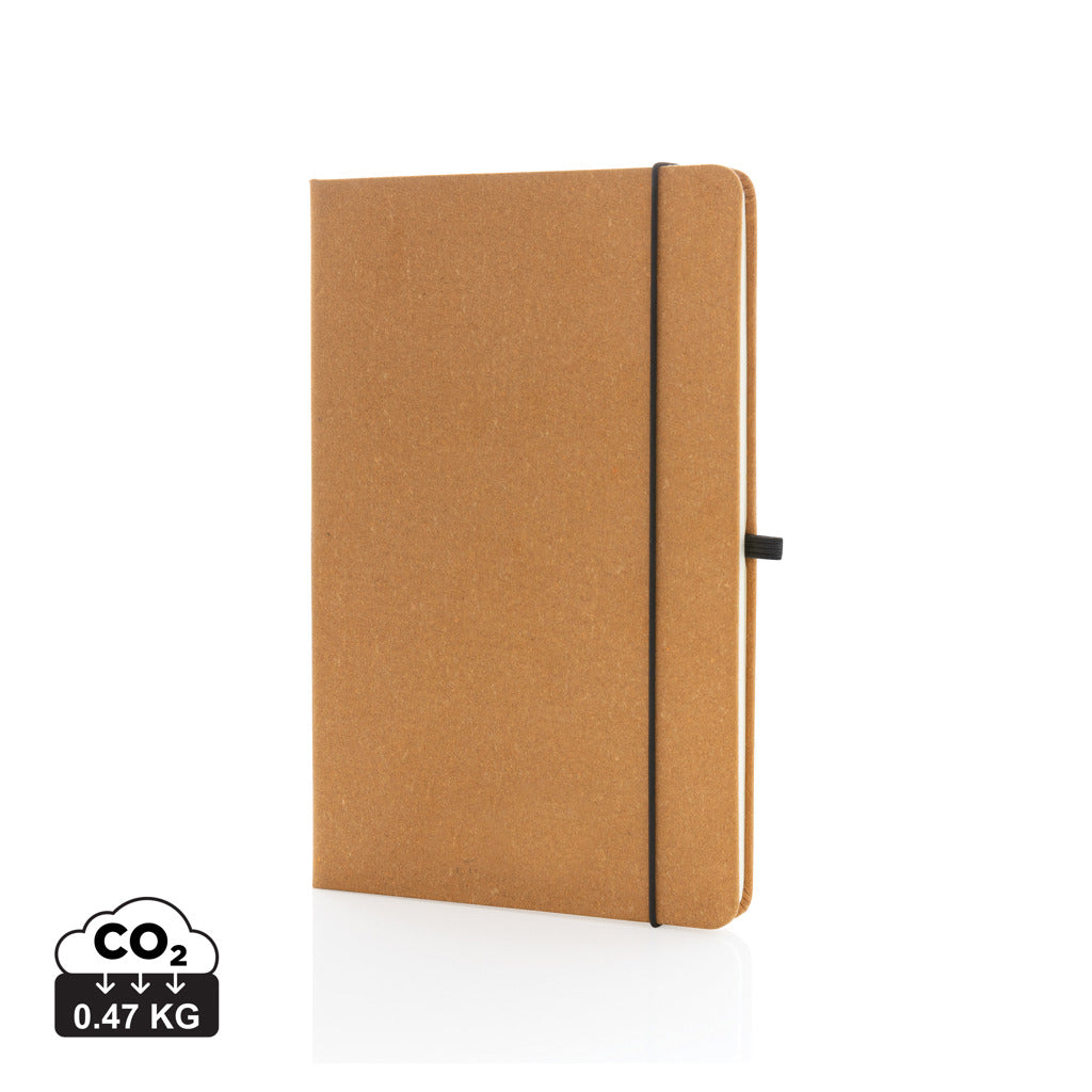 GRS Recycled leather hardcover notebook A5 - Brown