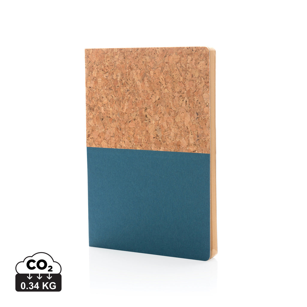 A5 cork & kraft notebook - Blue