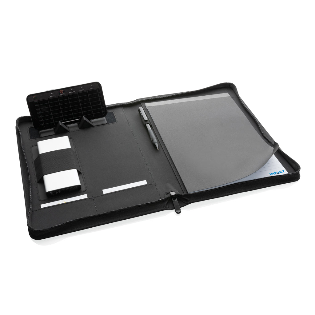 Impact Aware™ deluxe 300D tech portfolio with zipper - Black